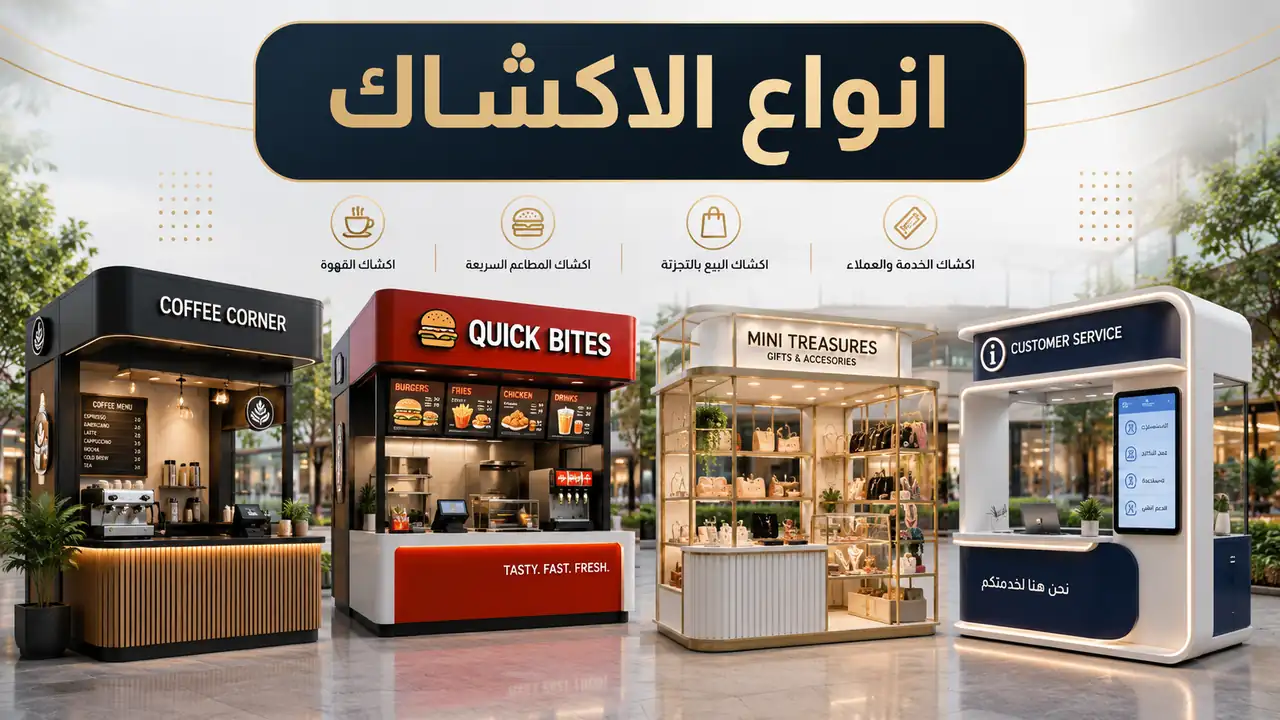 انواع الاكشاك التجارية: اختر التصميم المثالي لبدء مشروعك بنجاح