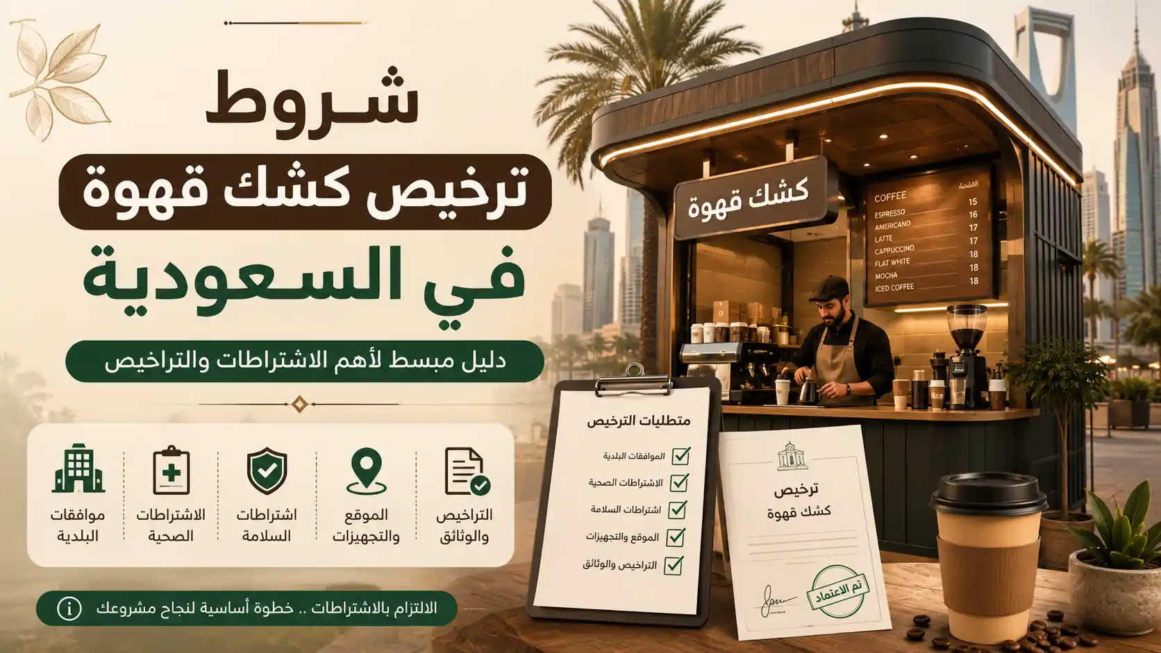 تعرف على شروط ترخيص كشك قهوة في السعودية